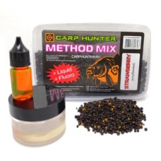 Пеллетс CarpHunter Method Mix+Fluro+Liquid Клубника